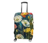 RLDOBOFE Dark Green Plants Travel Luggage Cover Anti Scratch Suitcase Protector Washable Elastic Baggage Cover, white, M, Stylish
