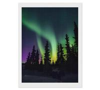 RLDOBOFE Dark Northern Lights Print Diamond Painting Kit for Adults Square 5D Diamond Art Kits for Beginners DIY Full Drill Diamonds Dots Painting Gem Arts Crafts Home Wall Decor Gift 12"x16"