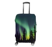 RLDOBOFE Dark Northern Lights Print Travel Luggage Cover Anti Scratch Suitcase Protector Washable Elastic Baggage Cover, white, Small, Stylish