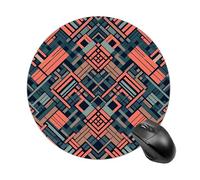 RLDOBOFE Dark Striped Pattern Mouse Pad, Rubber Base & Smooth Cloth Surface, Portable Round Mouse Pad, Rubber Mousepad for Office Home Gaming Laptop Men Women 7.8In