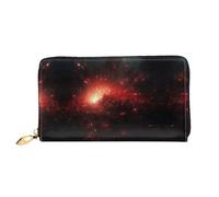 RLDOBOFE Darkness Bursts into Red Light Leather Wallet for Women Long Coin Purse Ultra Slim Credit Cards Holder Bifold Clutch