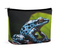 RLDOBOFE Dart Frog Blue Makeup Bag Cosmetic Bags Toiletry Bag