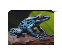 RLDOBOFE Dart Frog Blue Makeup Bag Equipped with Sturdy Zipper Makeup Pouch Polyester Fabric,Storage Bag for Travel Toiletries Cosmetics Cables Pens Office Supplies