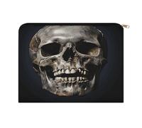 RLDOBOFE Death Skull Makeup Bag Equipped with Sturdy Zipper Makeup Pouch Polyester Fabric,Storage Bag for Travel Toiletries Cosmetics Cables Pens Office Supplies