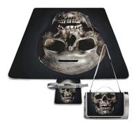 RLDOBOFE Death Skull Square Picnic Outdoor Blanket Picnic Mat