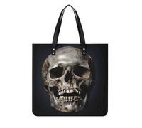 RLDOBOFE Death Skull Tote Bag Shoulder Bags Grocery Shopping Bag