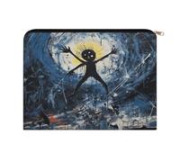 RLDOBOFE Deep Black And Blue Makeup Bag Equipped with Sturdy Zipper Makeup Pouch Polyester Fabric,Storage Bag for Travel Toiletries Cosmetics Cables Pens Office Supplies