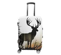 RLDOBOFE Deer Silhouette Travel Luggage Cover Anti Scratch Suitcase Protector Washable Elastic Baggage Cover, white, Small, Stylish