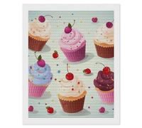 RLDOBOFE Delicious Cupcakes Diamond Painting Kit for Adults Round 5d Diamond Art Kits for Beginners DIY Full Drill Diamonds Dots Painting Gem Arts Crafts Home Wall Decor Gift 16"x20"