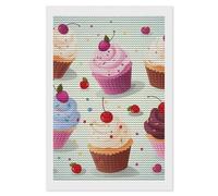 RLDOBOFE Delicious Cupcakes Diamond Painting Kit for Adults Round 5d Diamond Art Kits for Beginners DIY Full Drill Diamonds Dots Painting Gem Arts Crafts Home Wall Decor Gift 8"x12"
