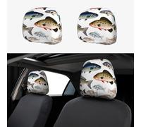 RLDOBOFE Different Fish Car Headrest Cover 2 PCS, Funny Auto Front Seat Head Rest Protector, Universal Car Headrest Protector Elastic, Personalized Seat Cover Headrest Trim for Most Cars