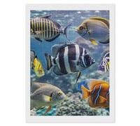 RLDOBOFE Different Fish Diamond Painting Kit for Adults Square 5D Diamond Art Kits for Beginners DIY Full Drill Diamonds Dots Painting Gem Arts Crafts Home Wall Decor Gift 12"x16"