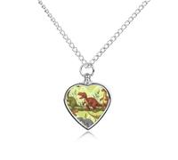 RLDOBOFE Dinosaurs Cremation Jewelry for Ashes Heart Urn Necklaces Personalized Memorial Necklace Dog Cat Keepsake Pendant Custom Small Locket Ash Holder for Women Men