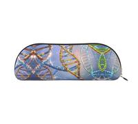 RLDOBOFE Dna Genetic Helix Pencil Pouch Leather,Small Pen Bags With Zipper For Pencils,Pens,Markers,Makeups,Change,Coins