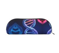 RLDOBOFE Dna Genetic Helix Pencil Pouch Leather,Small Pen Bags With Zipper For Pencils,Pens,Markers,Makeups,Change,Coins