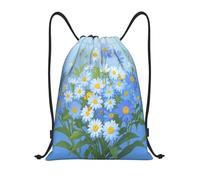 RLDOBOFE Do Not Forget Me Drawstring Backpack Sports Gym Sackpack Waterproof Swim Bag Men Women Draw String Bag, Black, M