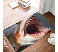 RLDOBOFE Doormat Fish with Open Mouth Front Door Mat Non-Slip Welcome Mats Washable Floor Mat Indoor Outdoor Entrance Mat Absorbent Guard Doormat for Kitchen Bedroom Bathroom Home Decor 16 x 24 Inch