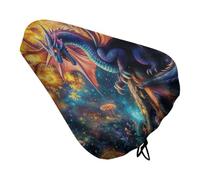 RLDOBOFE Dragon Waterproof Bike Seat Cover with Drawstring | Dustproof & UV-Resistant Bicycle Saddle Cover, Outdoor Washable Seat Cushion Protector, Universal Fit for Mountain, City Bike