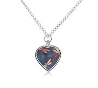 RLDOBOFE Dragonfly Cremation Jewelry for Ashes Heart Urn Necklaces Personalized Memorial Necklace Dog Cat Keepsake Pendant Custom Small Locket Ash Holder for Women Men