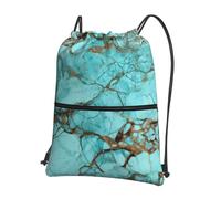 RLDOBOFE Drawstring Backpack Gym Bag Cinch Bag Draw String Back Bag Turquoise Marble Drawstring Bags for Travel, Black, One Size, Rucksack Backpacks, Black, One Size