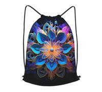 RLDOBOFE Drawstring Backpack Woemn Men Sports Gym Sack Lightweight Drawstring Bags Rectangle Mandala Cinch Bag Sackpack For Work Swim Travel