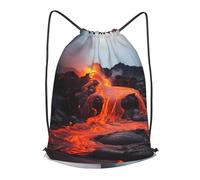 RLDOBOFE Drawstring Backpack Woemn Men Sports Gym Sack Lightweight Drawstring Bags Red Hot Lava From Kilauea Volcano Cinch Bag Sackpack For Work Swim Travel
