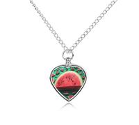RLDOBOFE Dream Watermelon Cremation Jewelry for Ashes Heart Urn Necklaces Personalized Memorial Necklace Dog Cat Keepsake Pendant Custom Small Locket Ash Holder for Women Men