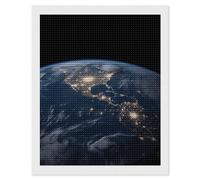 RLDOBOFE Earth from The Space Diamond Painting Kit for Adults Round 5d Diamond Art Kits for Beginners DIY Full Drill Diamonds Dots Painting Gem Arts Crafts Home Wall Decor Gift 16"x20"
