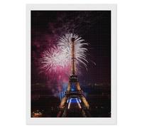 RLDOBOFE Eiffel Tower Fireworks Diamond Painting Kit for Adults Square 5D Diamond Art Kits for Beginners DIY Full Drill Diamonds Dots Painting Gem Arts Crafts Home Wall Decor Gift 12"x16"