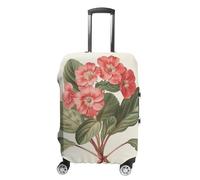 RLDOBOFE Elegant Red Flower Travel Luggage Cover Anti Scratch Suitcase Protector Washable Elastic Baggage Cover, white, M, Stylish