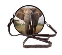 RLDOBOFE Elephant Animal Shoulder Bag for Women PU Leather Purses Retro Clutch Handbags with Zipper & Removable Strap for Daily Use, Phone Wallet, Trendy Ladies Crossbody Bag