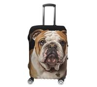 RLDOBOFE English-Bulldog Baggage Cover for Travel, Washable Suitcase Covers for Home, Dustproof Luggage Protector Skins with Zippers, Protector Anti Scratch, Luggage Covers, white, Small, Luggage Case
