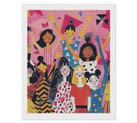 RLDOBOFE Everyone Raises A Hand Diamond Painting Kit for Adults Round 5d Diamond Art Kits for Beginners DIY Full Drill Diamonds Dots Painting Gem Arts Crafts Home Wall Decor Gift 16"x20"