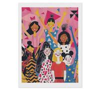 RLDOBOFE Everyone Raises A Hand Diamond Painting Kit for Adults Square 5D Diamond Art Kits for Beginners DIY Full Drill Diamonds Dots Painting Gem Arts Crafts Home Wall Decor Gift 12"x16"