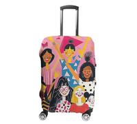 RLDOBOFE Everyone Raises A Hand Travel Luggage Cover Anti Scratch Suitcase Protector Washable Elastic Baggage Cover, white, Small, Stylish