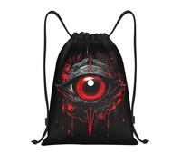 RLDOBOFE Eye of Hell Drawstring Backpack Sports Gym Sackpack Waterproof Swim Bag Men Women Draw String Bag, Black, M