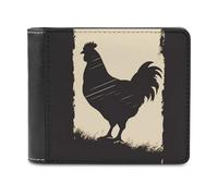 RLDOBOFE Farmhouse Chicken Wallet Passcase for Men, Extra Capacity Bifold Leather Wallets with ID Windows, Slim Stylish Wallet for Gift, Blocking Money Clip for Cards, Coin Pouch