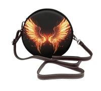 RLDOBOFE Fire Angle Wings Shoulder Bag for Women PU Leather Purses Retro Clutch Handbags with Zipper & Removable Strap for Daily Use, Phone Wallet, Trendy Ladies Crossbody Bag