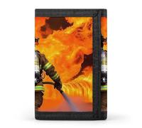 RLDOBOFE Firefighter Fireman Flame Wallet for Men, Extra Capacity Trifold Wallet for Women, Foldable Money Clip with ID Window for Pocket, Credit Card Holder, Personalized Wallets for Travel