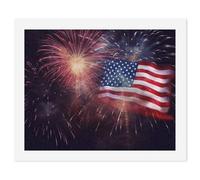 RLDOBOFE Firework American Flag Paint by Numbers Kit for Adult Beginner DIY Acrylic Watercolor Oil Painting by Numbers on Canvas Personalized Easy Paint for Home Wall Decor Firework American Flag