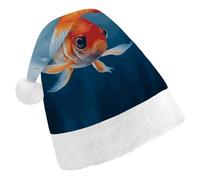 RLDOBOFE Fish Christmas Hat Classic Santa Claus Hat with Plush Trim for New Year Xmas Party Supply