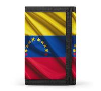 RLDOBOFE Flag of Venezuela Trifold Wallet Minimalist Mens Wallet with Key Hook 8 Card Slots Modern Stylish Polyester Security Wallets Fashion Slim Credit Card Holder Id Window