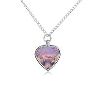 RLDOBOFE Flamingo Hyacinth Cremation Jewelry for Ashes Heart Urn Necklaces Personalized Memorial Necklace Dog Cat Keepsake Pendant Custom Small Locket Ash Holder for Women Men