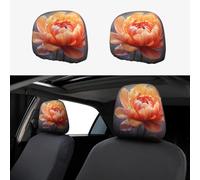 RLDOBOFE Flower Bloom Car Headrest Cover 2 PCS, Funny Auto Front Seat Head Rest Protector, Universal Car Headrest Protector Elastic, Personalized Seat Cover Headrest Trim for Most Cars
