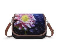 RLDOBOFE Flower Crossbody Bags for Women Vegan Leather Handbags with Adjustable Strap Trendy Medium Shoulder Bag Lightweight Travel Saddle Bag Little Purse Wallet