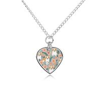 RLDOBOFE Flowers Spring Garden Cremation Jewelry for Ashes Heart Urn Necklaces Personalized Memorial Necklace Dog Cat Keepsake Pendant Custom Small Locket Ash Holder for Women Men