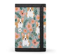 RLDOBOFE Flowers Spring Garden Trifold Wallet Minimalist Mens Wallet with Key Hook 8 Card Slots Modern Stylish Polyester Security Wallets Fashion Slim Credit Card Holder Id Window