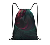 RLDOBOFE Flowing Lines Drawstring Backpack Sports Gym Sackpack Waterproof Swim Bag Men Women Draw String Bag, Black, M