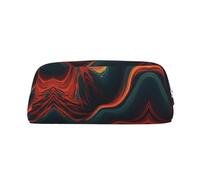 RLDOBOFE Flowing Wave print Pencil Bag waterproof Zipper Pencil Case Leather Pen Box Cosmetic Bag For Office Pencil