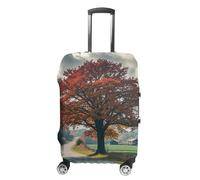RLDOBOFE Forest Rural Roads Travel Luggage Cover Anti Scratch Suitcase Protector Washable Elastic Baggage Cover, white, L, Stylish